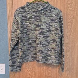 J. Jill Blue and Gray Handknit Sweater